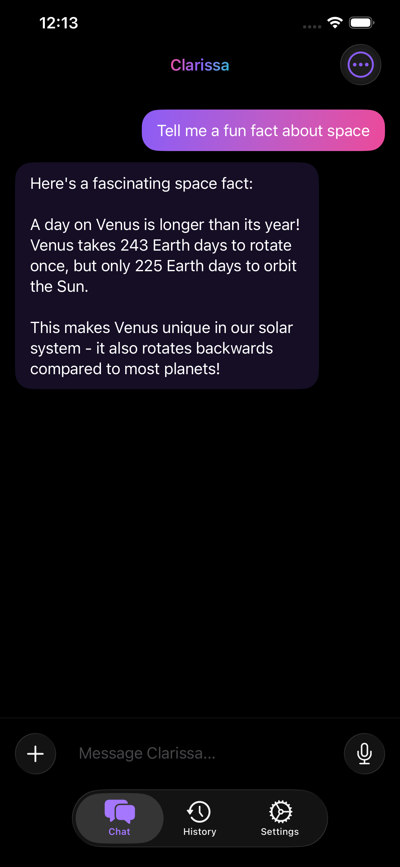 Voice input mode on iPhone