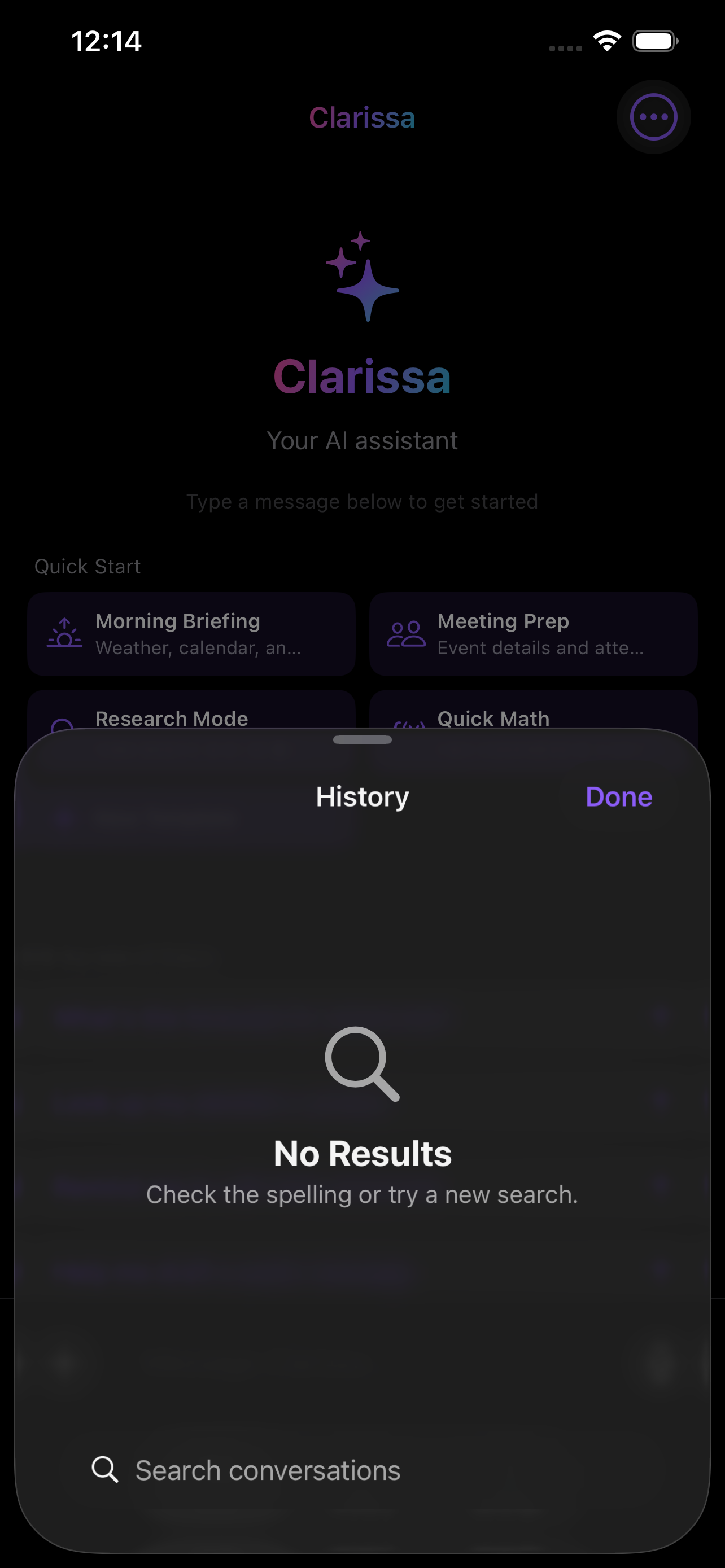 Session history on iPhone